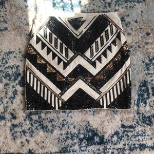 Express Sequin Mini Skirt